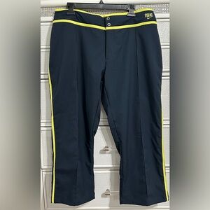 Nike Navy Blue and Yellow Capris